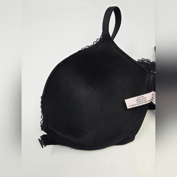 VICTORIA'S SECRET BODY BY VICTORIA BLACK PUSH UP BRA FRONT CLOSURE WOMEN 32DDD/F - Picture 8 of 13